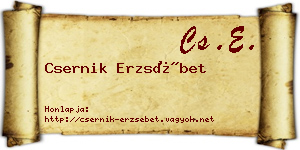 Csernik Erzsébet névjegykártya