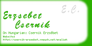 erzsebet csernik business card